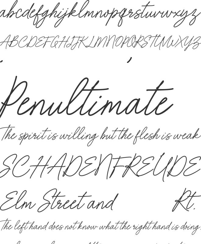 Batheny Signature font preview