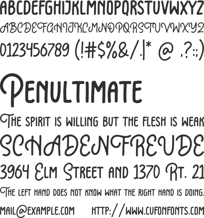 The Gloves font preview