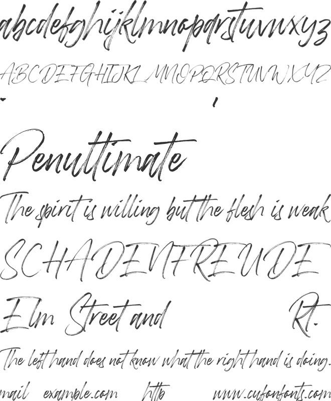 Dallendy font preview