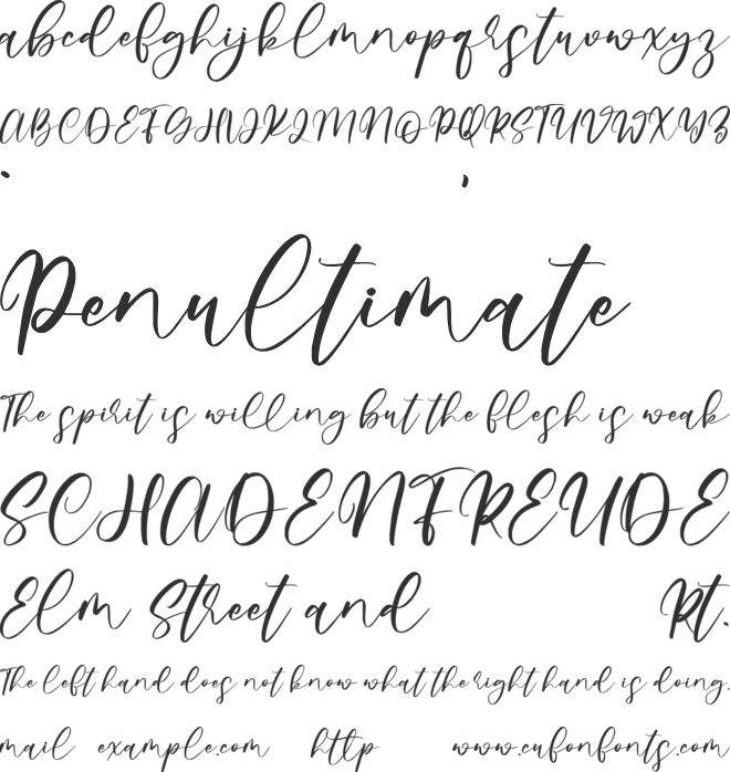 Chageline font preview