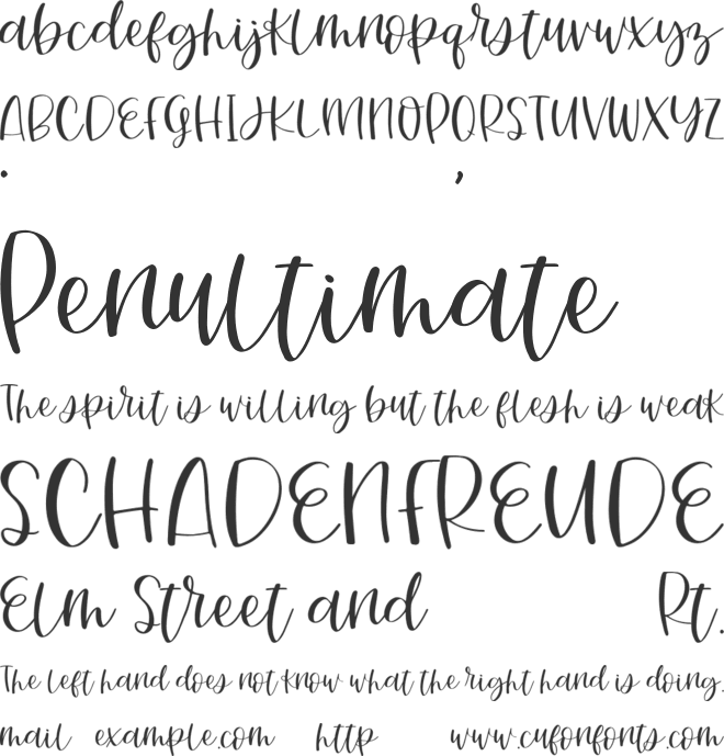 Real Calema font preview