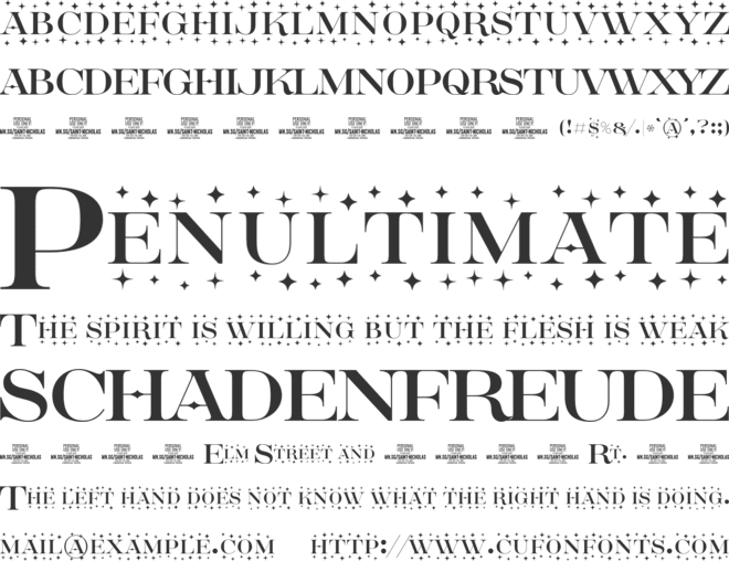 Saint Nicholas Star PERSONAL font preview