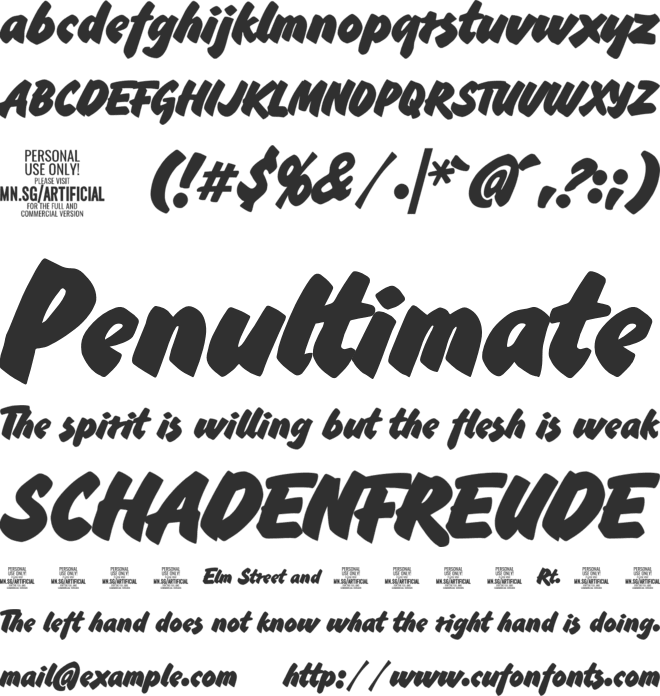 Artificial Intelligence PERSONAL USE font preview