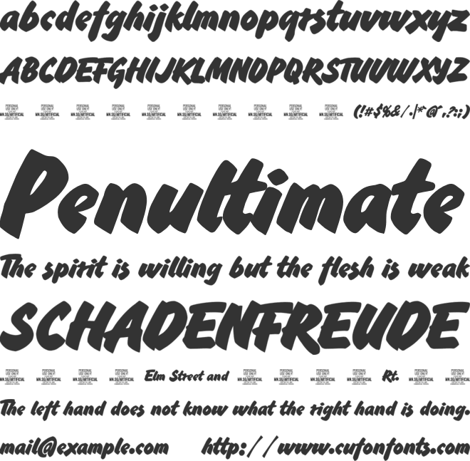 Artificial Intelligence PERSONAL USE font preview