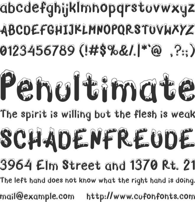 Winter City font preview