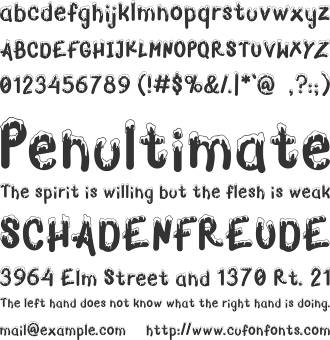 Winter City font preview