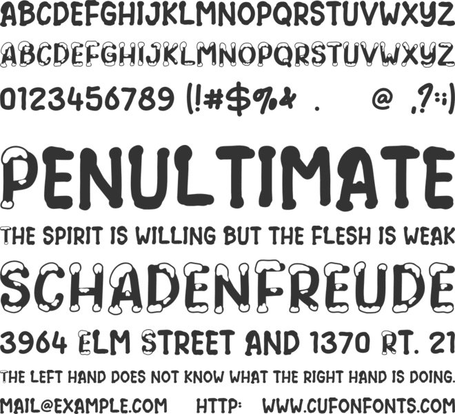 Snowy Winter font preview