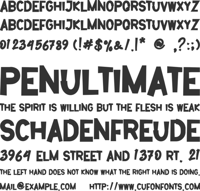 Cartoon Town font preview