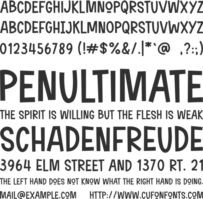 Sunday And Monday font preview