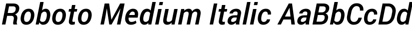 Roboto Medium Italic font