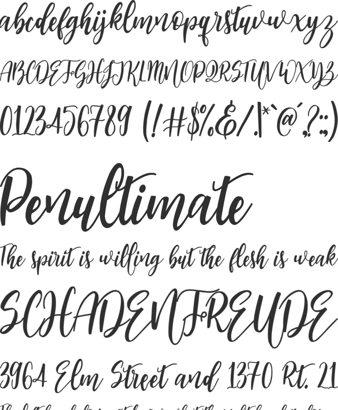 Bloomburrys font preview