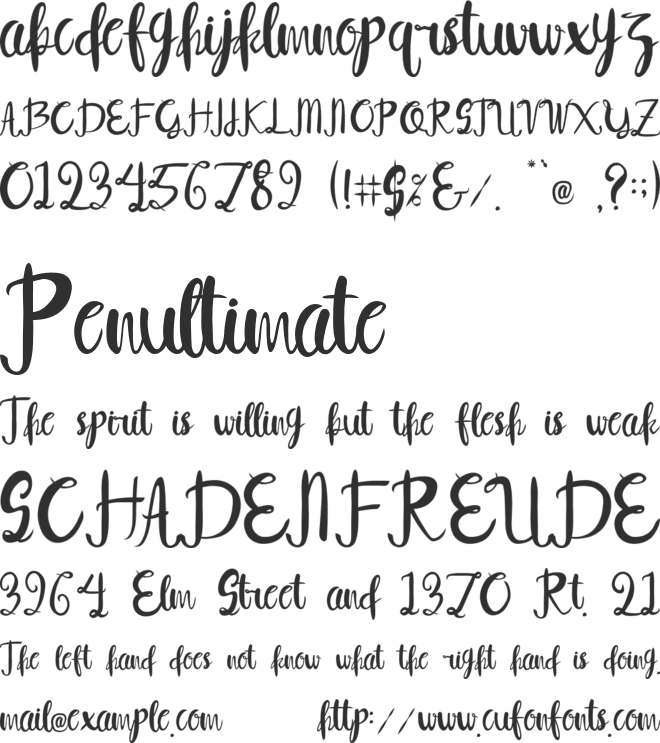 Syelma font preview