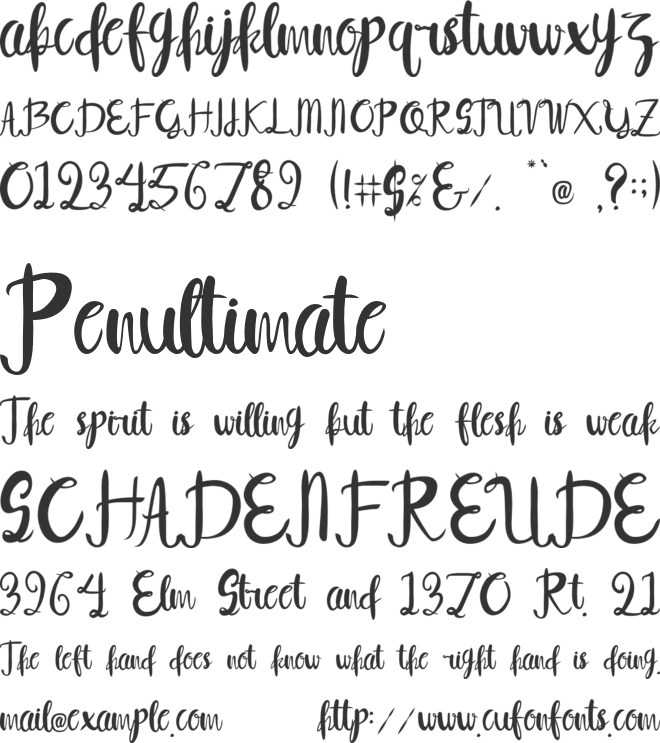 Syelma font preview