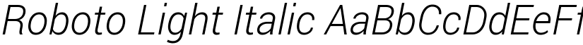 Roboto Light Italic font