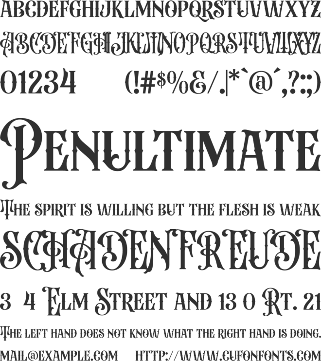 Beardsons Normal font preview
