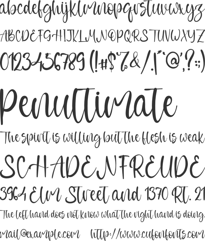 Dollem Falls font preview