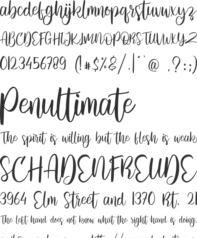 Bentine font preview
