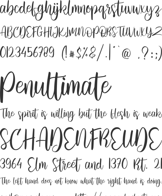 Bentine font preview