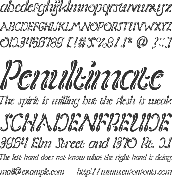 mobius infinity font preview