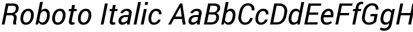 Roboto Italic font
