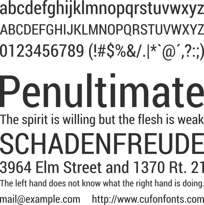 Roboto Condensed font preview