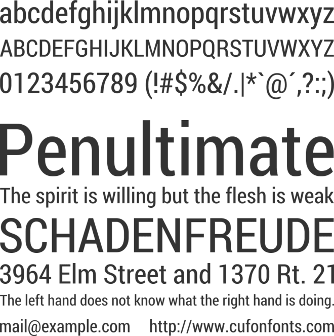 Roboto Condensed font preview