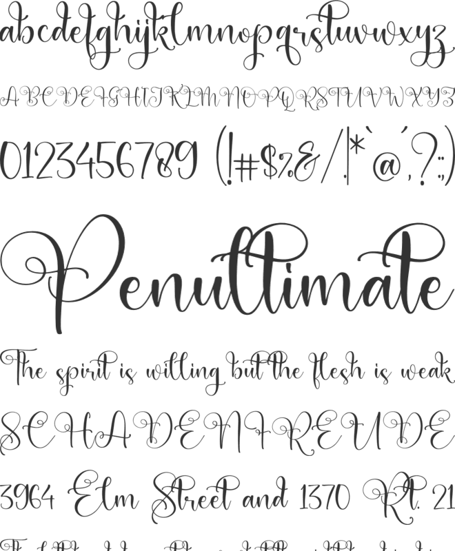 Adriana Juliewis font preview