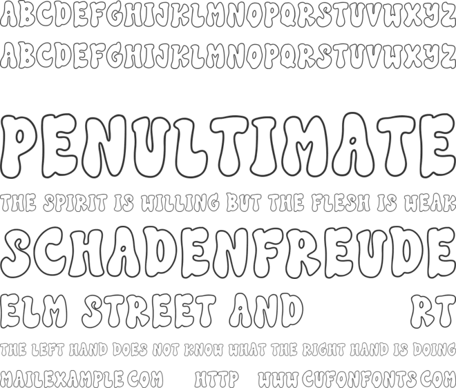 SEVENTIES GROOVY LINE font preview
