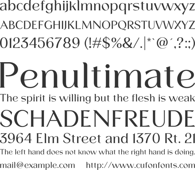 Grenda font preview