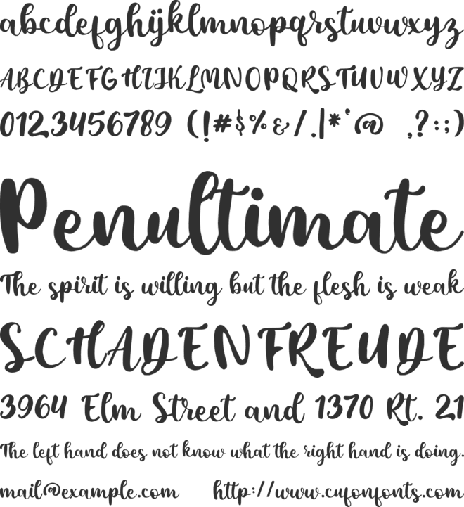 Father Christmas font preview