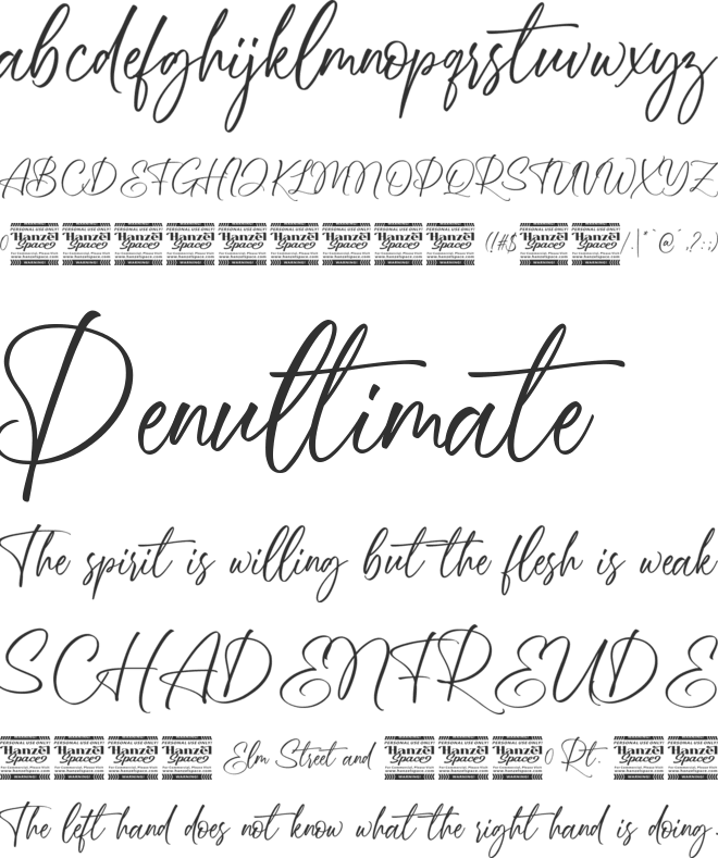 South Rattingson font preview