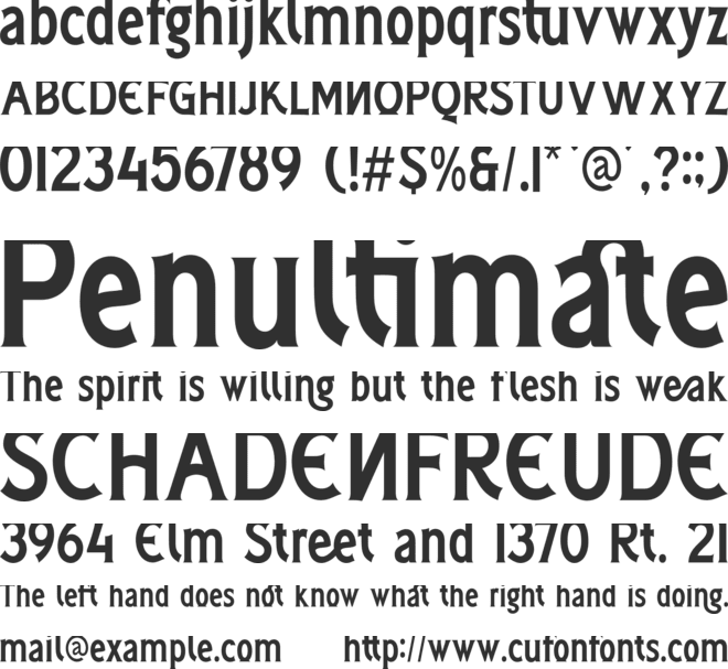 Hittamig font preview