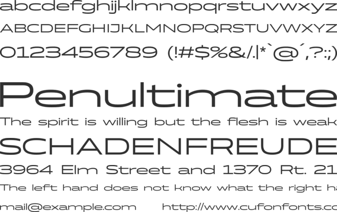 Muller Next Expanded Trial font preview