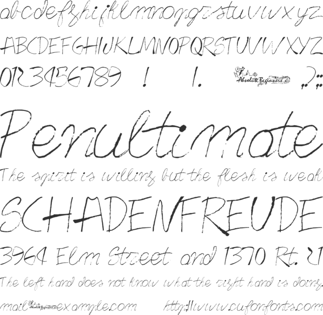 Absolute Beginners font preview