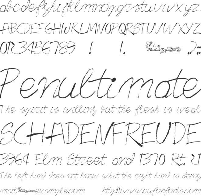 Absolute Beginners font preview