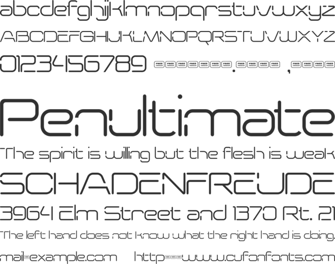 METHANERSE Free Trial font preview