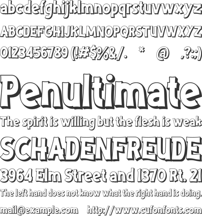 Chomiku 3D font preview