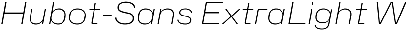 Hubot-Sans ExtraLight Wide Italic font