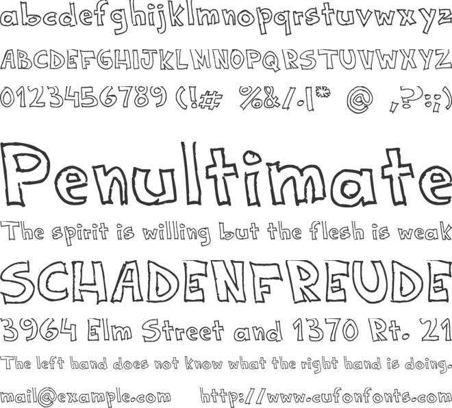 NeNe WeNo Width HandWrite font preview