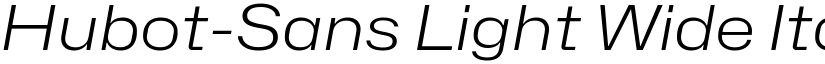 Hubot-Sans Light Wide Italic font