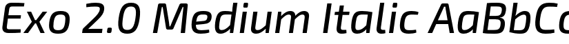 Exo 2.0 Medium Italic font