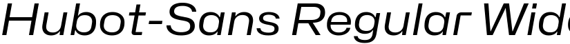 Hubot-Sans Regular Wide Italic font