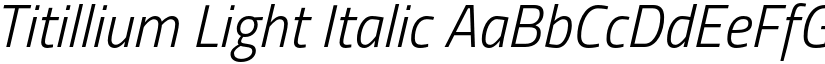Titillium Light Italic font