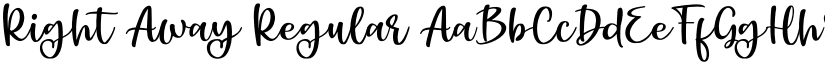 Right Away Regular font
