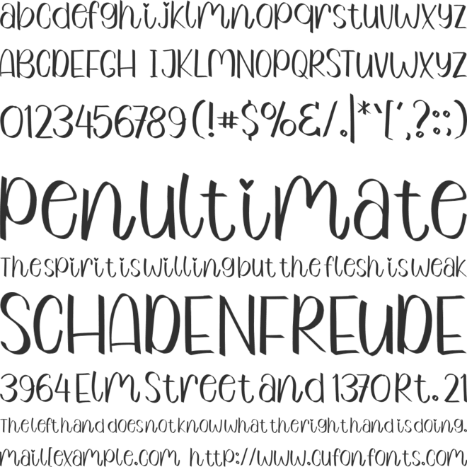 Daily Note font preview
