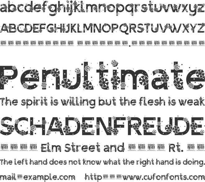 Arivo Christmas font preview