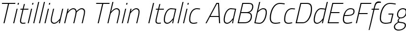 Titillium Thin Italic font