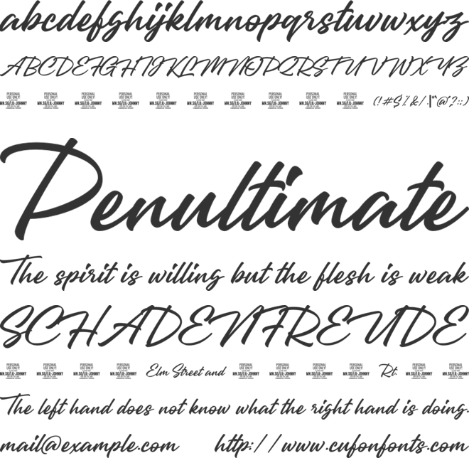 Lil Johnny PERSONAL USE ONLY font preview