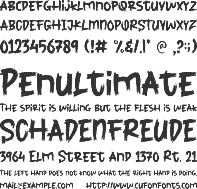 Brutal Honesty font preview