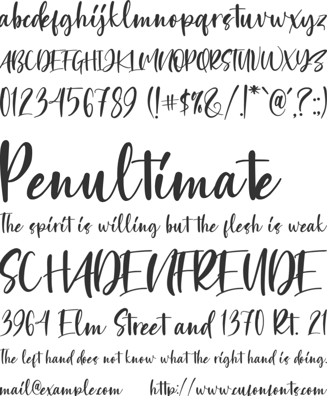 Butter Chucky font preview